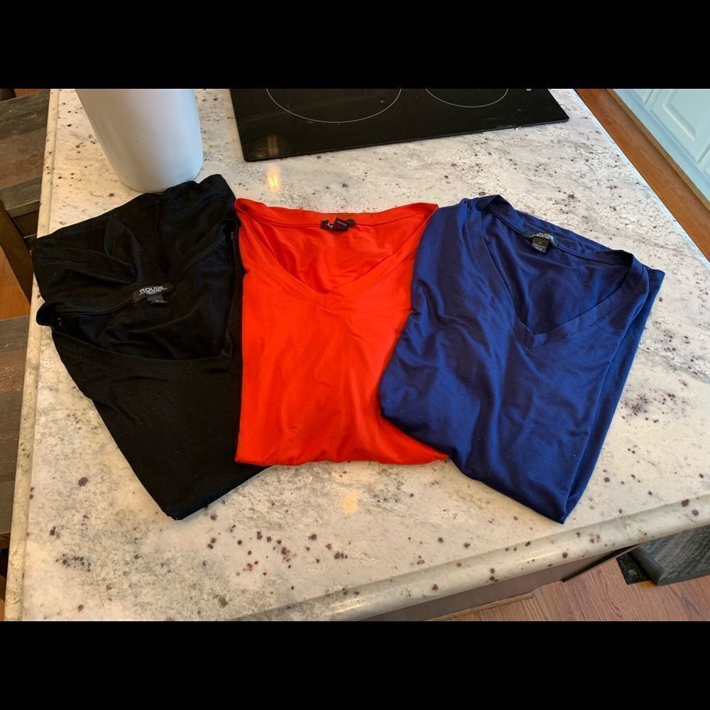 Avenue Rogue Lot of  3 V Neck Side Ruched T-Shirts sz 3X